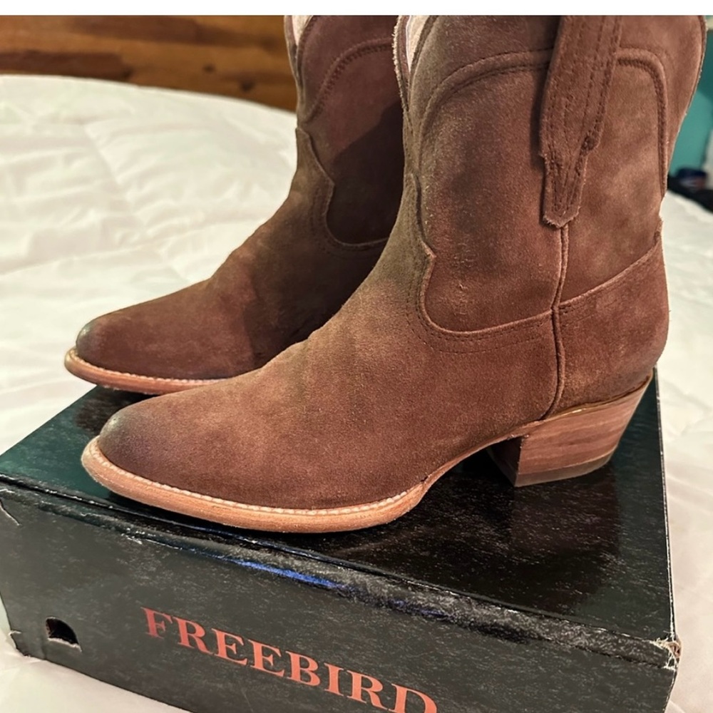 Freebird bootie. Tan suede, brand new never worn.